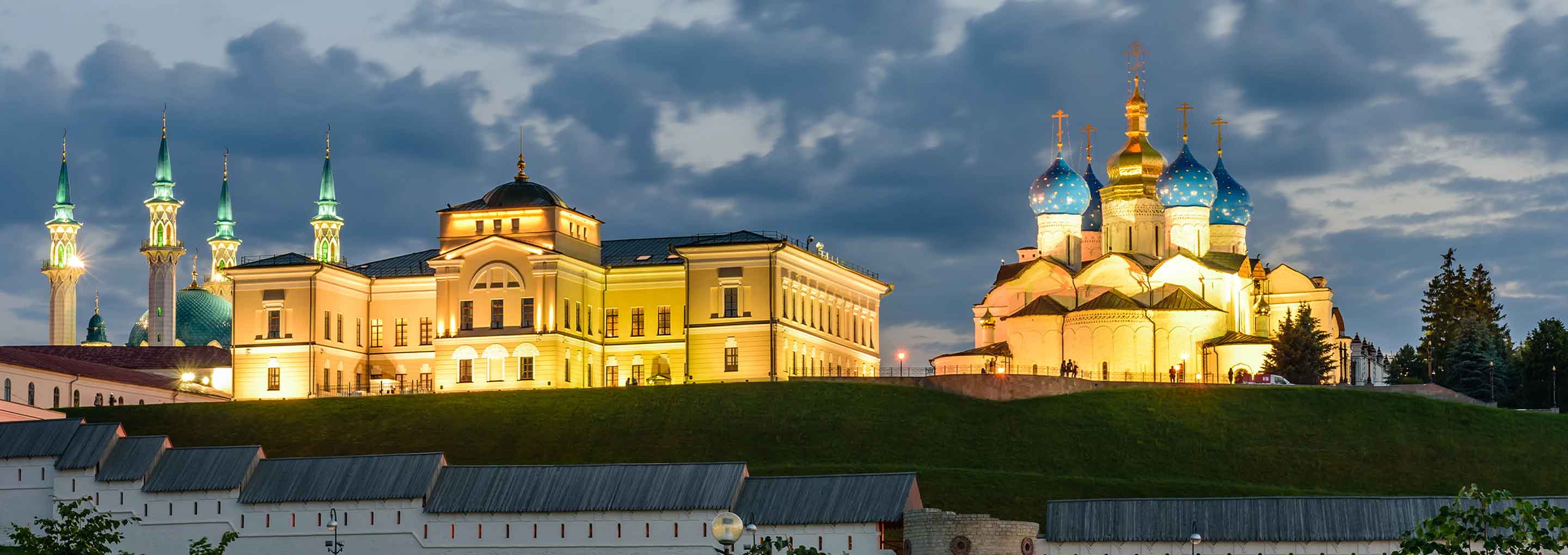 The Kremlin in Kazan by evening light.