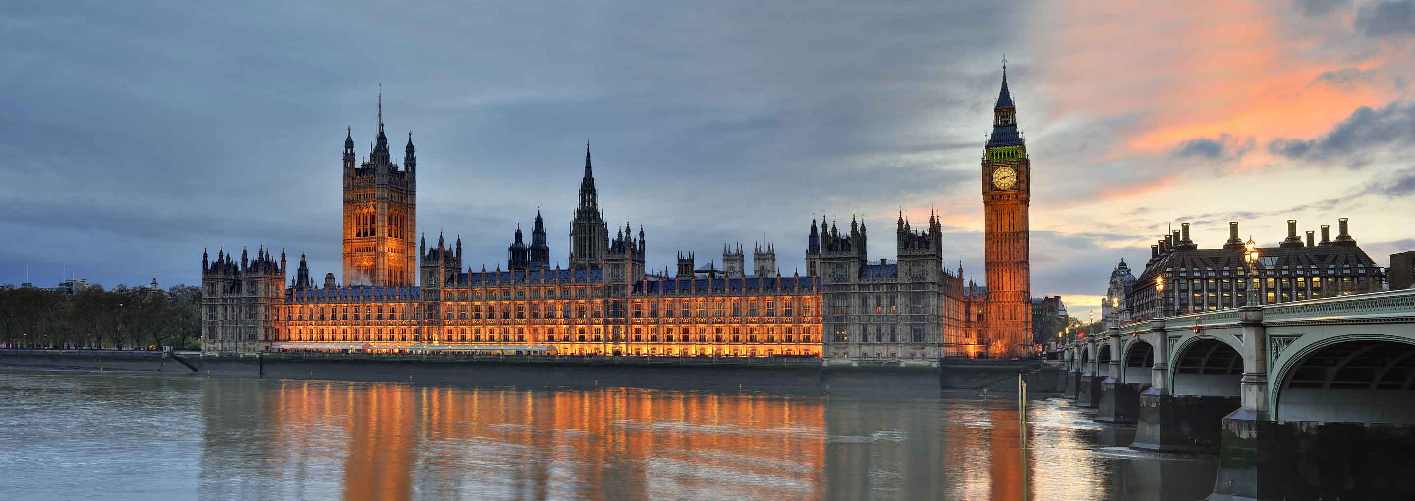 Big Ben with Houses of Parliament in London.