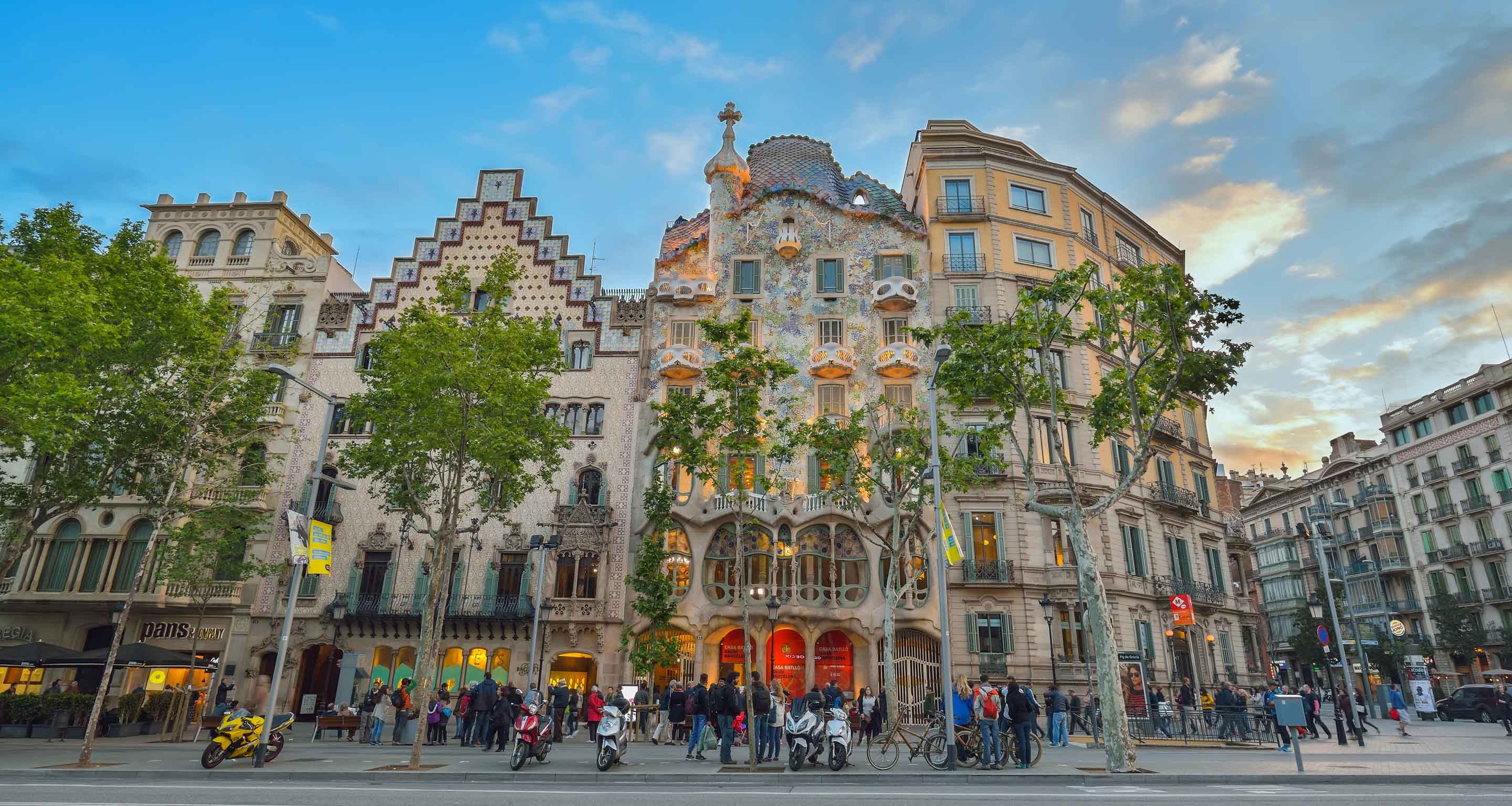 Facade of Casa Batllo in Barcelona.
