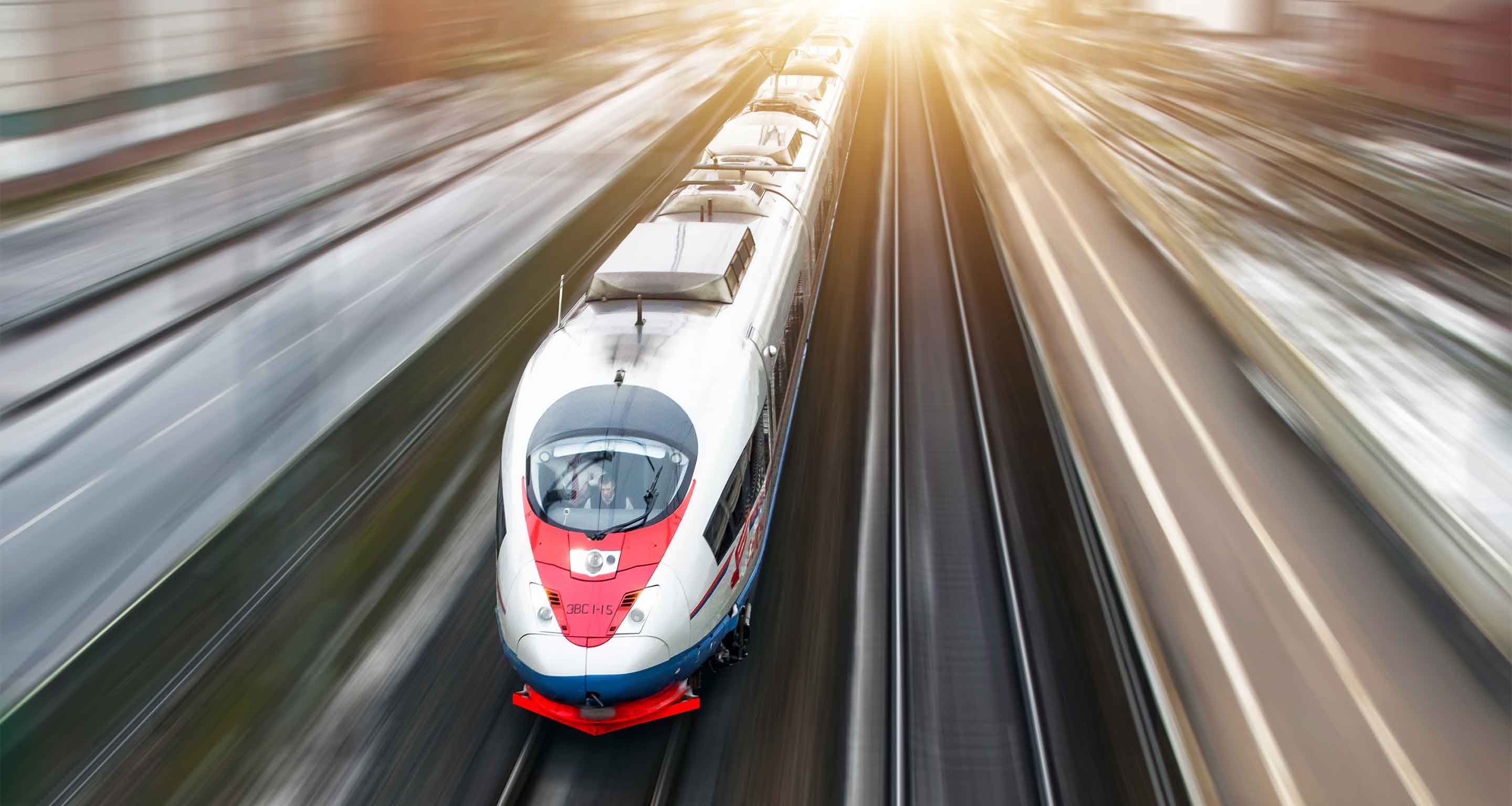 Sapsan high-speed train in Russia.